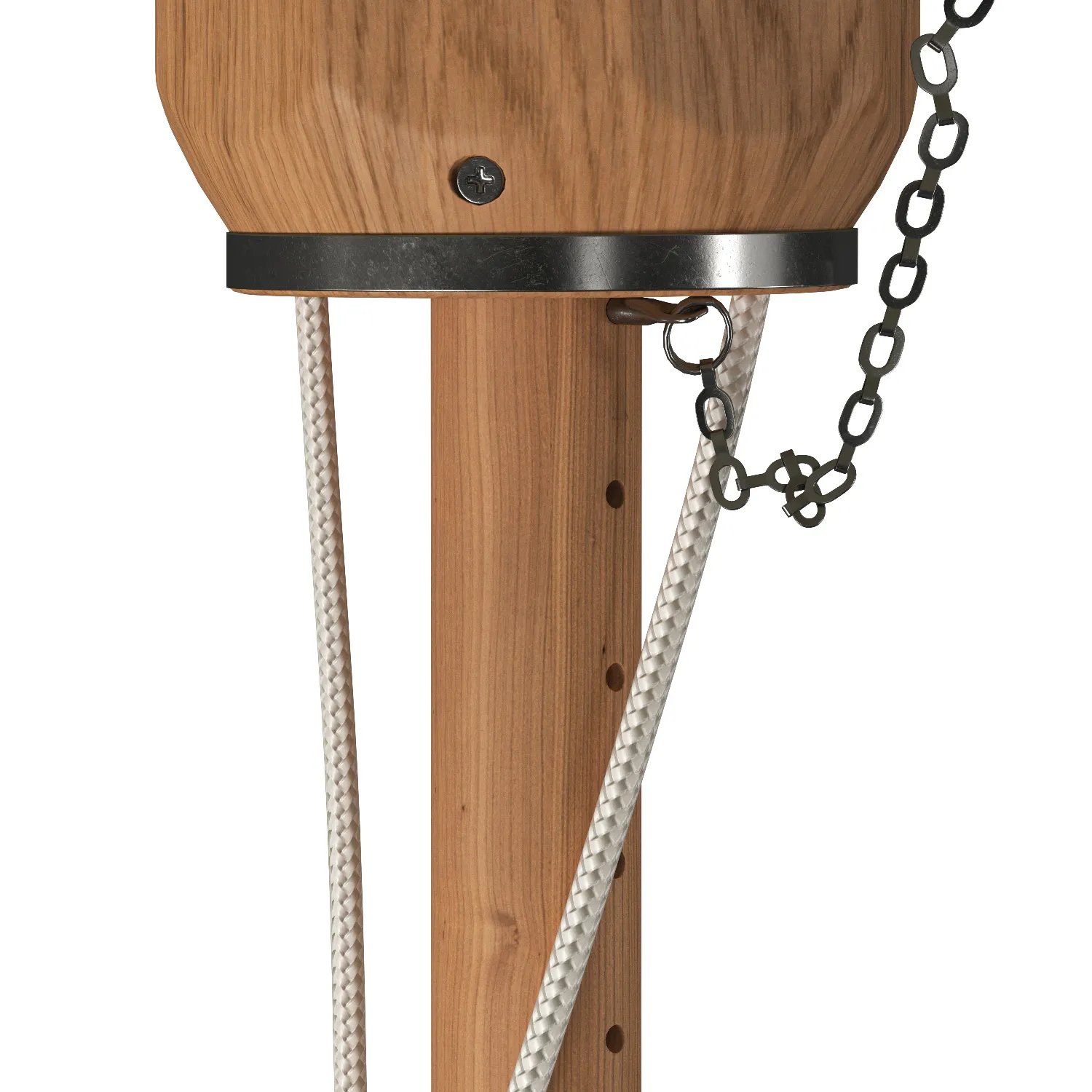 Beige Wooden Patio Umbrella - Image 2