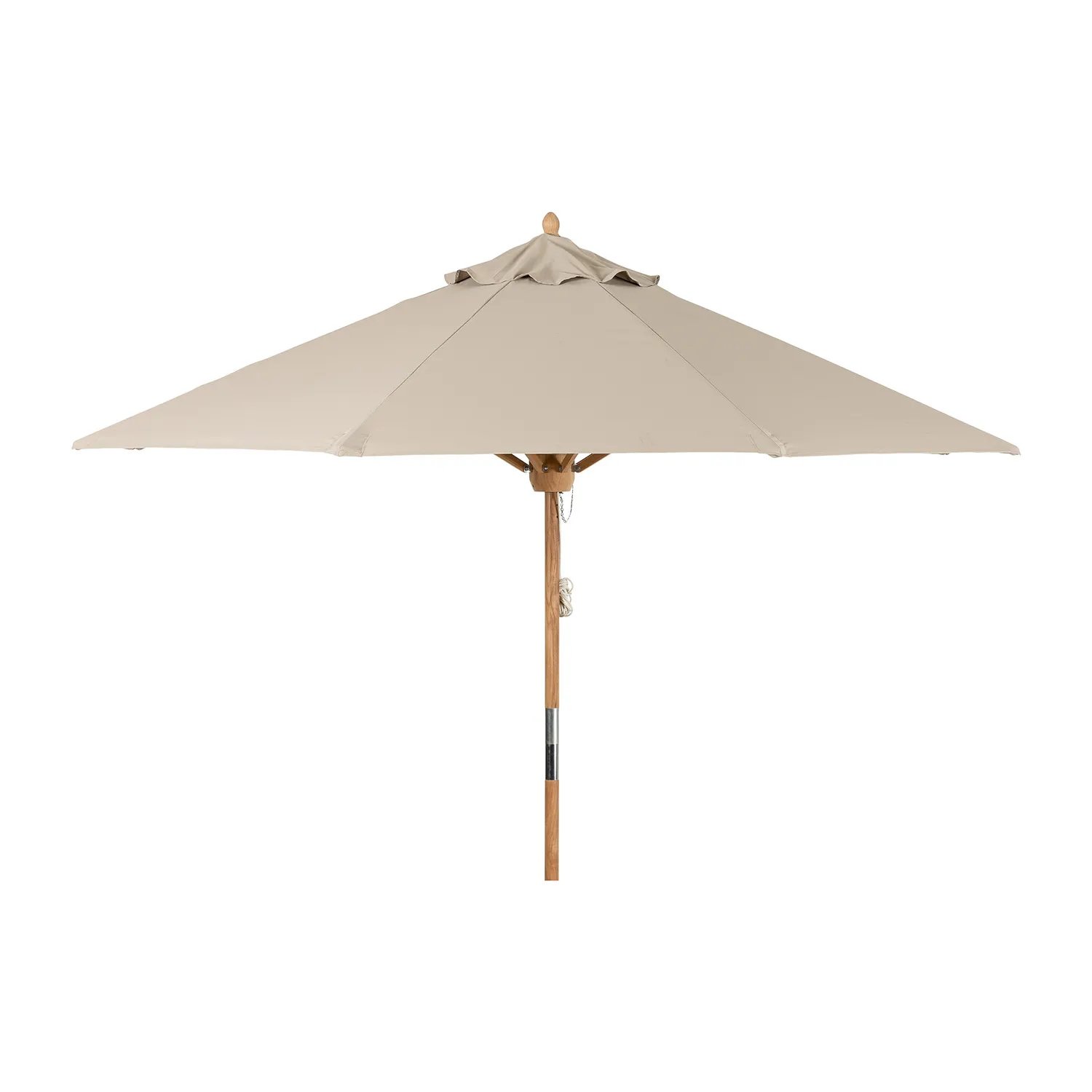 Beige Wooden Patio Umbrella - Image 3