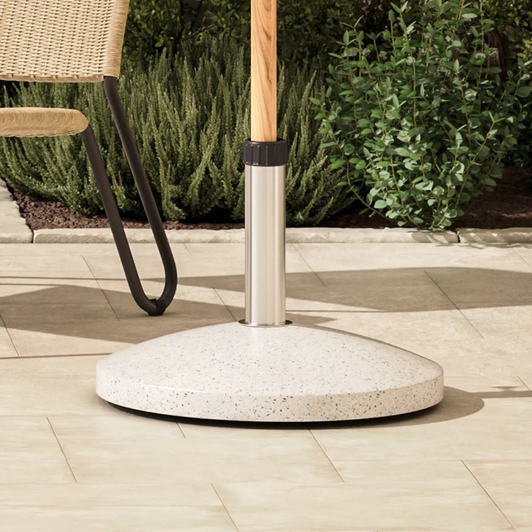 White Round Umbrella Base - Image 8