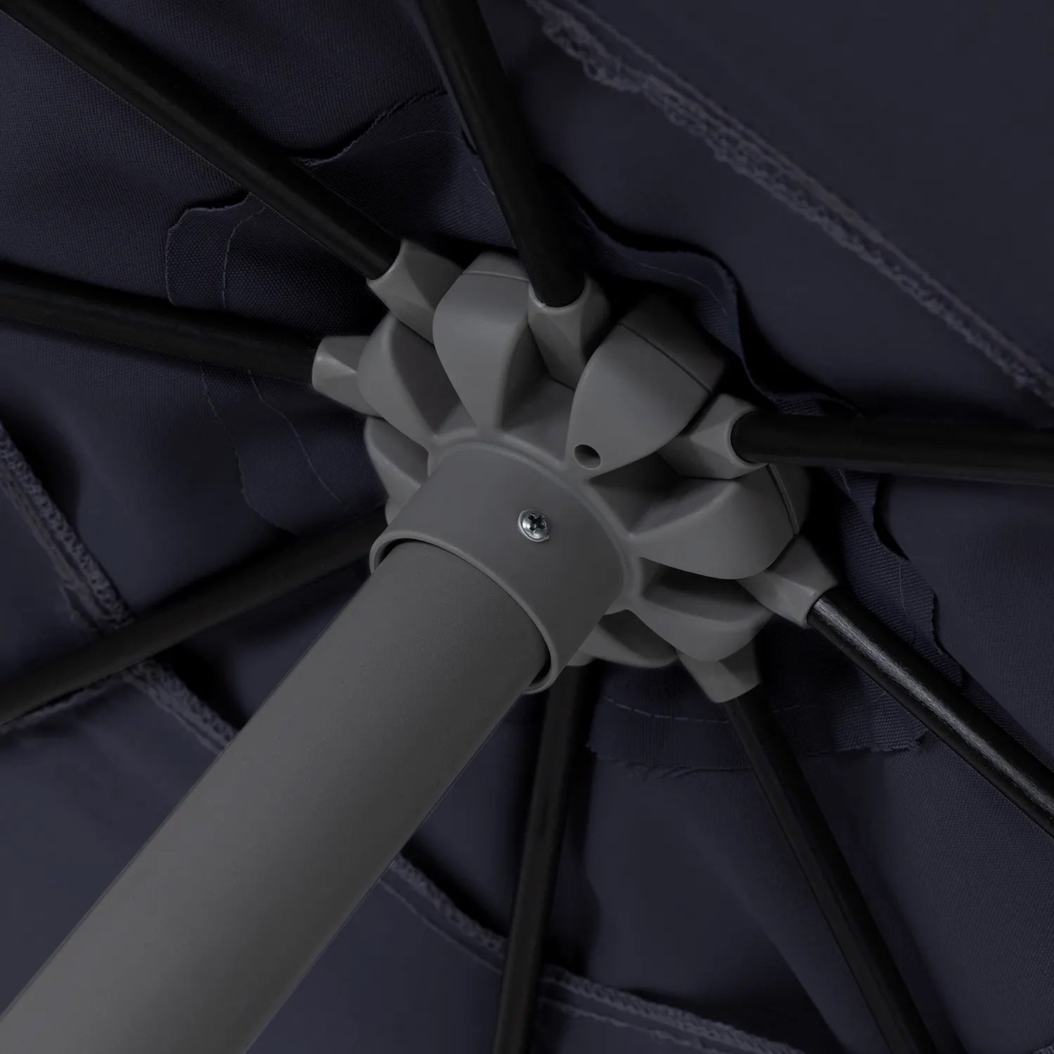 Black Patio Umbrella with Base - Image 6
