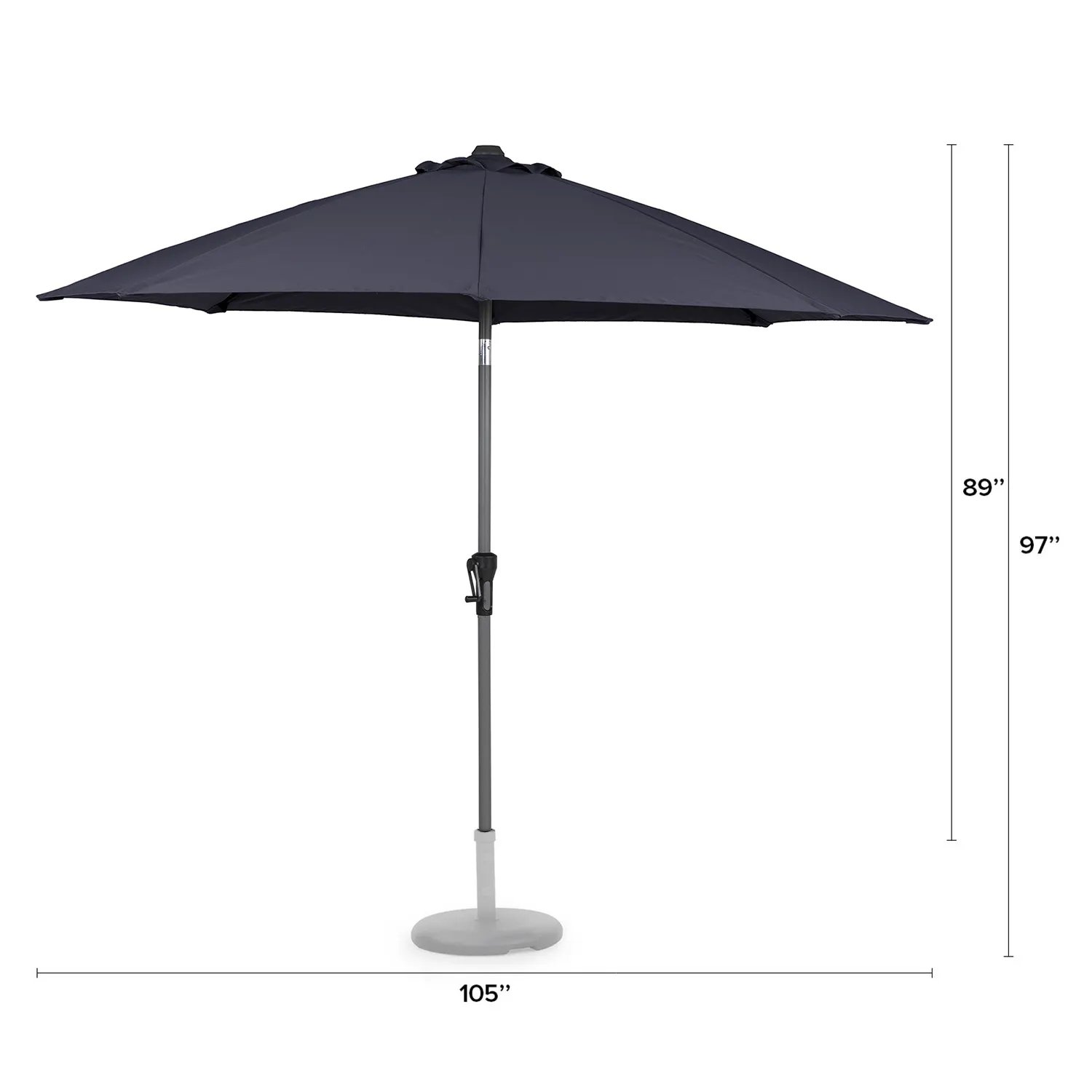 Black Patio Umbrella with Base - Image 10