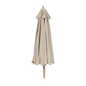 Beige Wooden Patio Umbrella